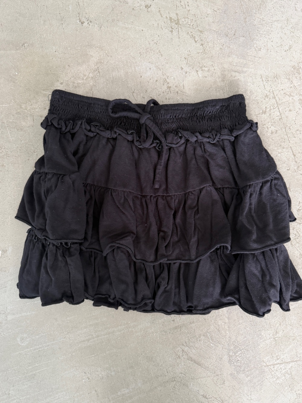 Flowers By Zoe (L) Tween Black Ruffled Kids Skirt